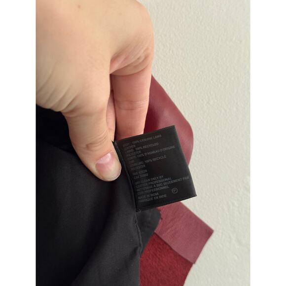 REFORMATION Veda Margie Crimson Red Leather Mini Skirt Size 4 - Picture 5 of 8